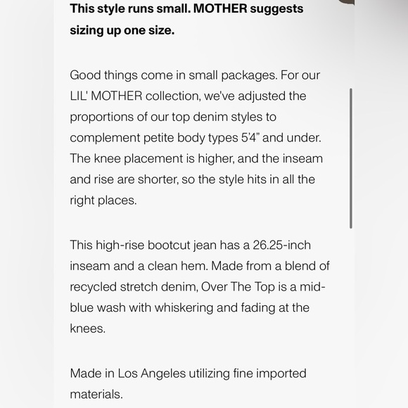 MOTHER LIL’ Insider Flood size 28 NWT READ - Picture 4 of 15